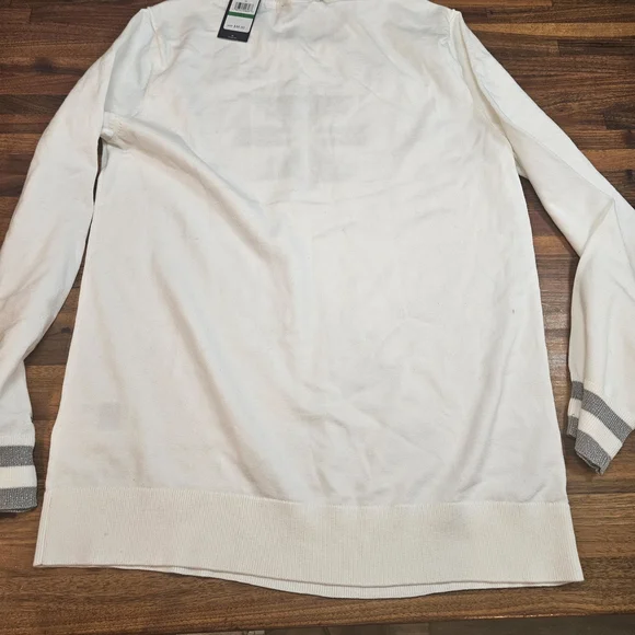 Tommy Hilfiger White Sweater with Gray Snowflake - Picture 5 of 6